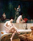 Bathing Canvas Paintings - The Harem Bathing